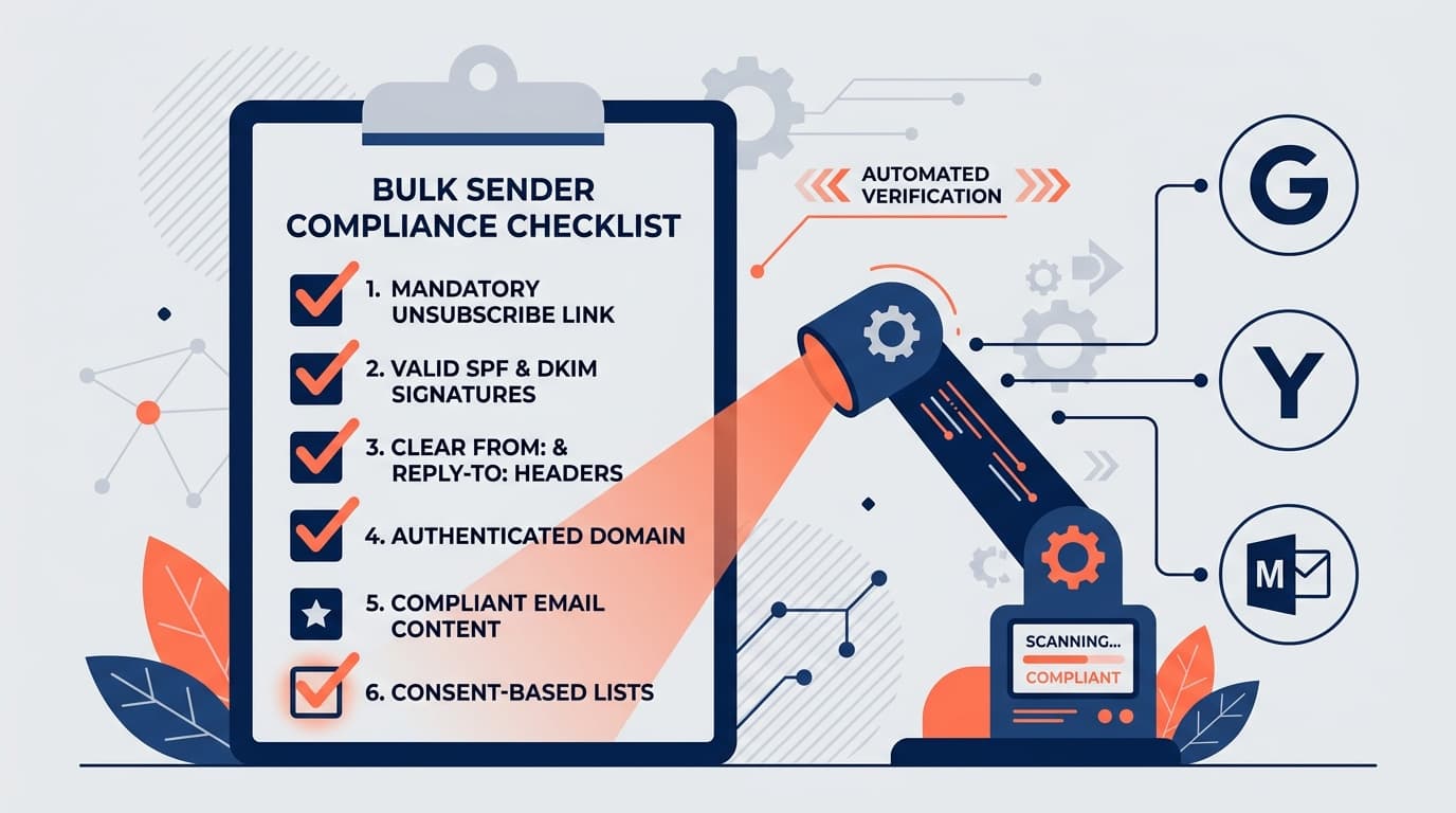 Gmail, Yahoo & Microsoft Bulk Sender Requirements: The 2026 Checklist